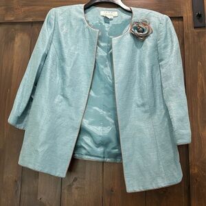 E742 Shomi Silk Linen Jacket Dressy Women's Sz. 12P